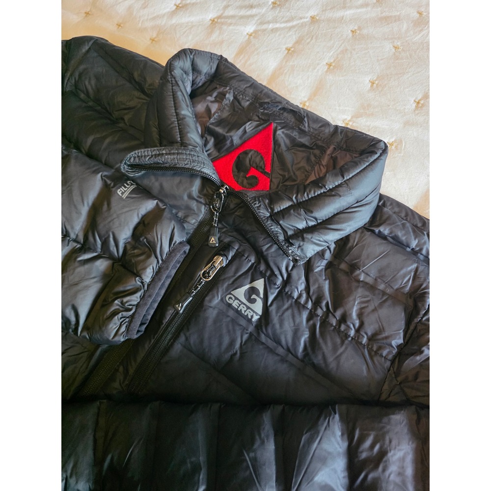 Gerry Mens Black Down Puffer Jacket Full Zip Quilted Padded Coat Medium 1311092